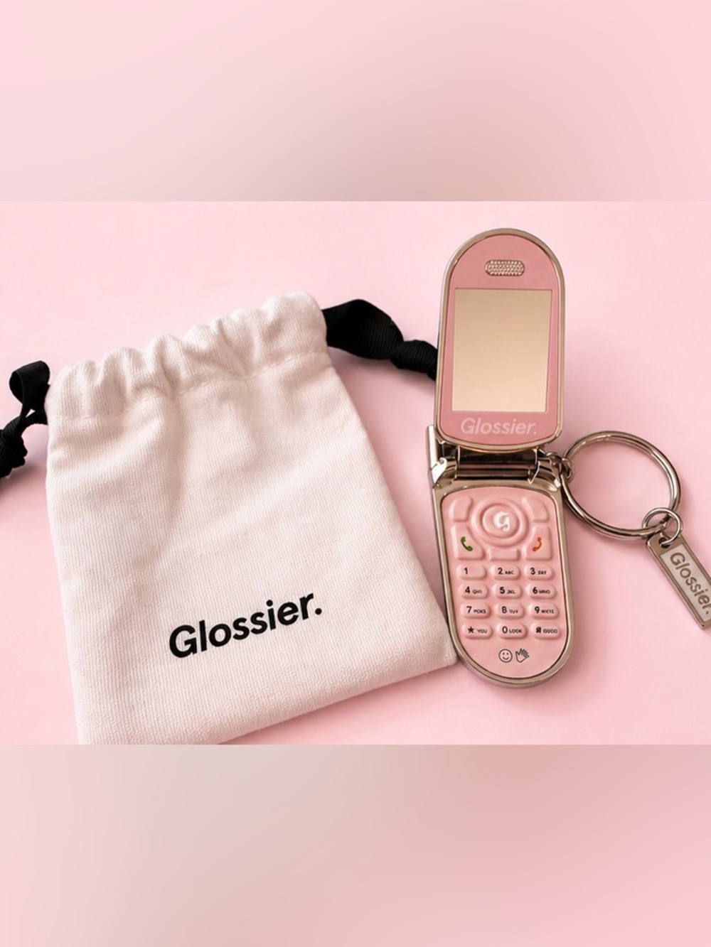 RARE Unopened Glossier LA Flip Phone Keychain-Melrose, Hollywood Store Exclusive